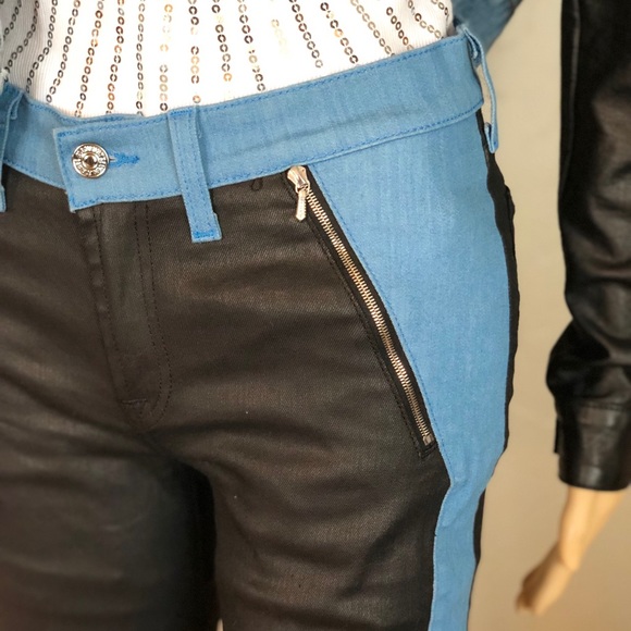 Woman’s 7 For All Mankind blue and black jeans. - Picture 5 of 8